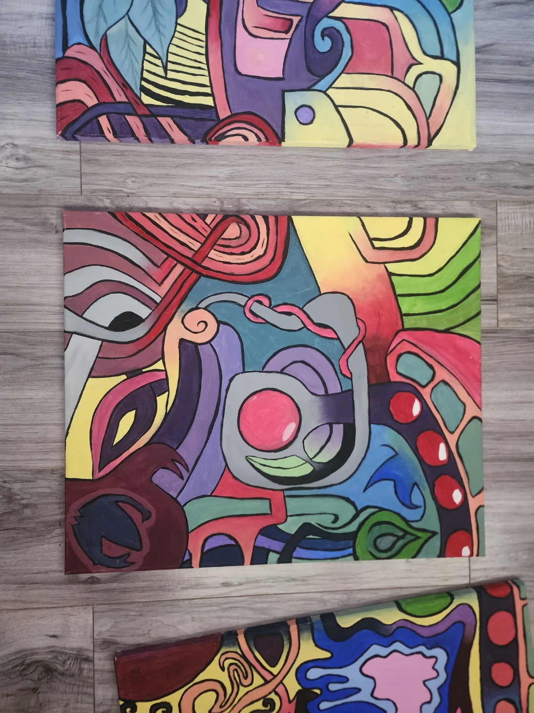 Abstract 3-Piece Canvas Painting - photo 3