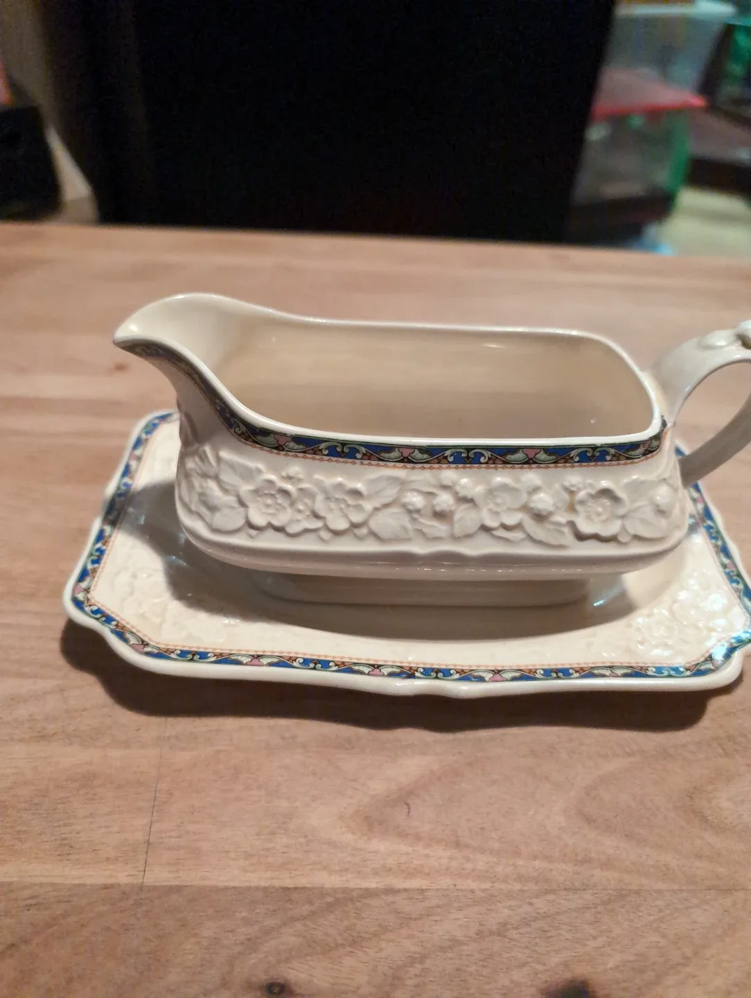 Crown Ducal Gainsborough Gravy Boat with  Underplate