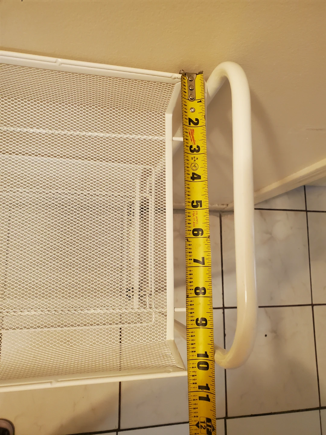 White 3-Tier Rolling Mesh Utility Cart - photo 4
