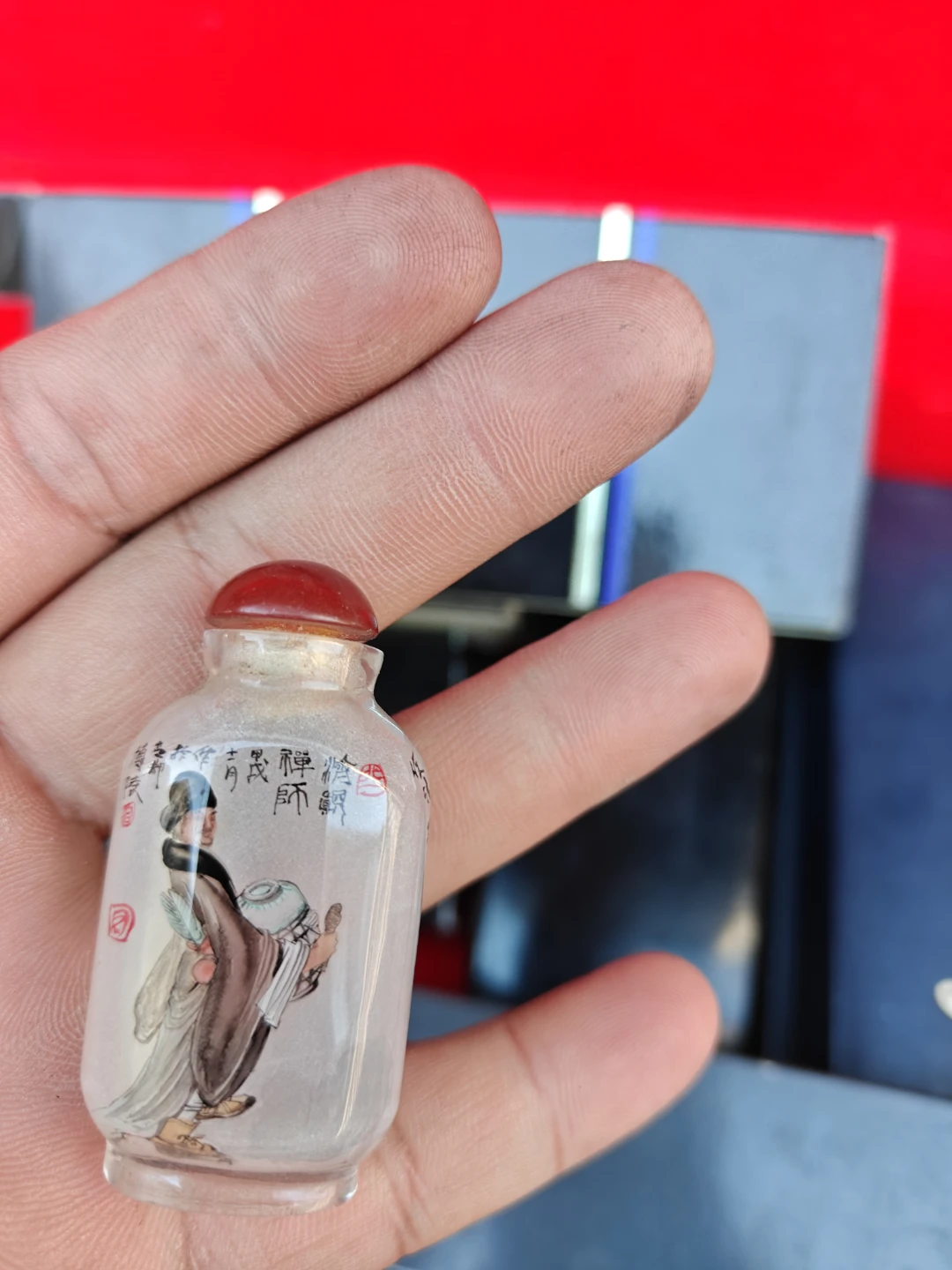 Hand-Painted Glass Snuff Bottle - photo 2