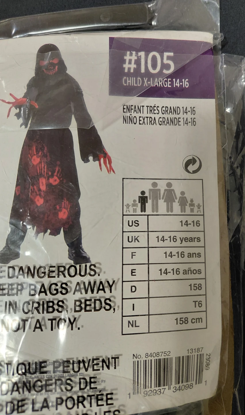 Hooded Horror Child Costume X-Large 14-16 - photo 2