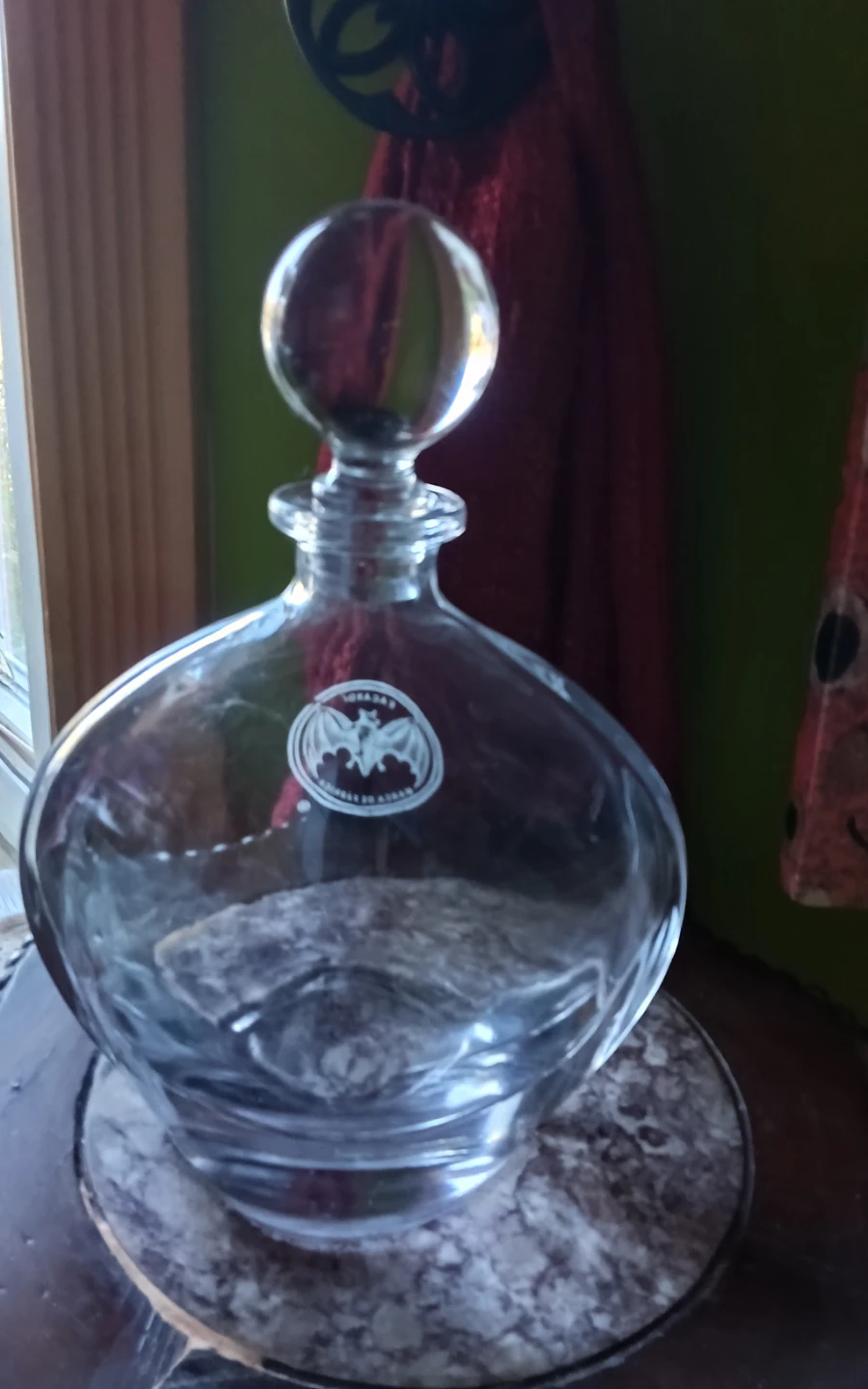 RARE Bacardi Etched Lead Crystal Decanter UV Ice-Blue - photo 5