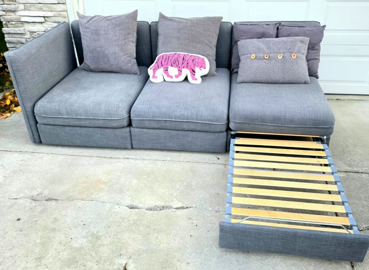 Vintage Modular Sleeper Sofa in Grey. Like New! - photo 4