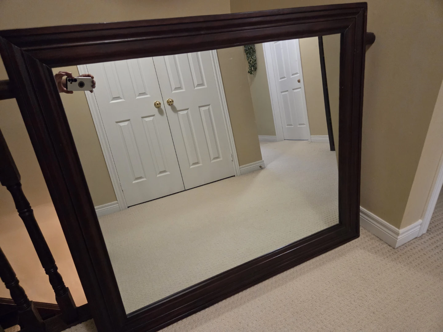 Large Wooden Wall Mirror 42" by 49" - photo 5
