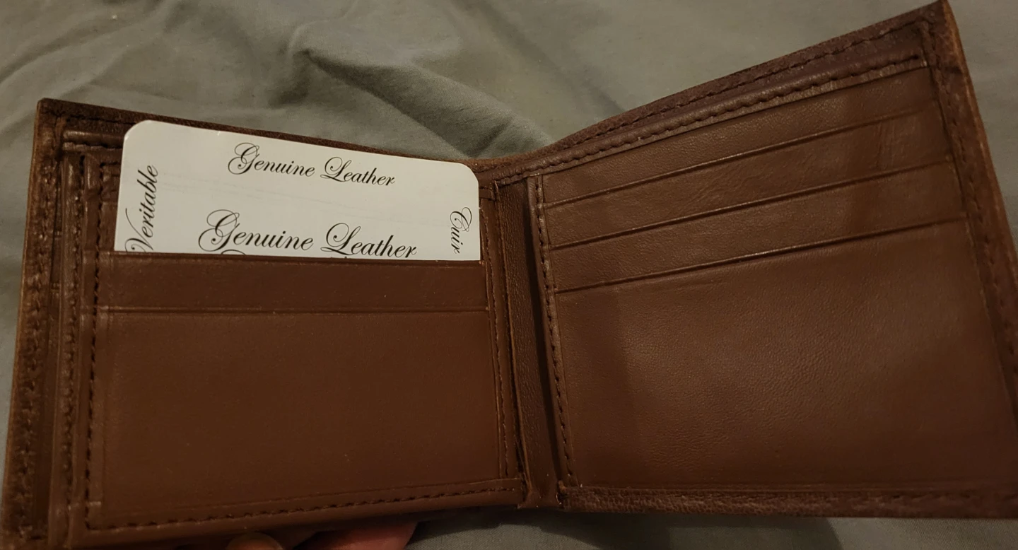 Brown Genuine Leather Bi-fold Wallet