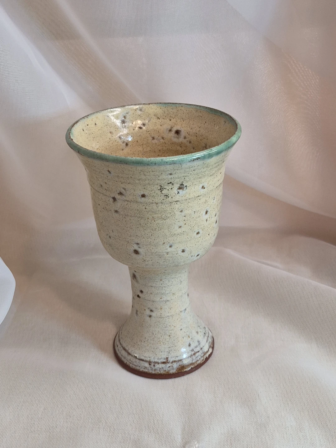 Studio Art Pottery 6" x 3 3/4" Goblet Decor 1983 Nova Scotia - photo 2