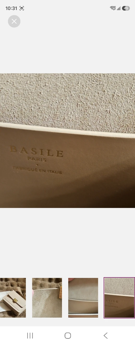 Basile Paris Cream Leather Crossbody Bag - photo 4