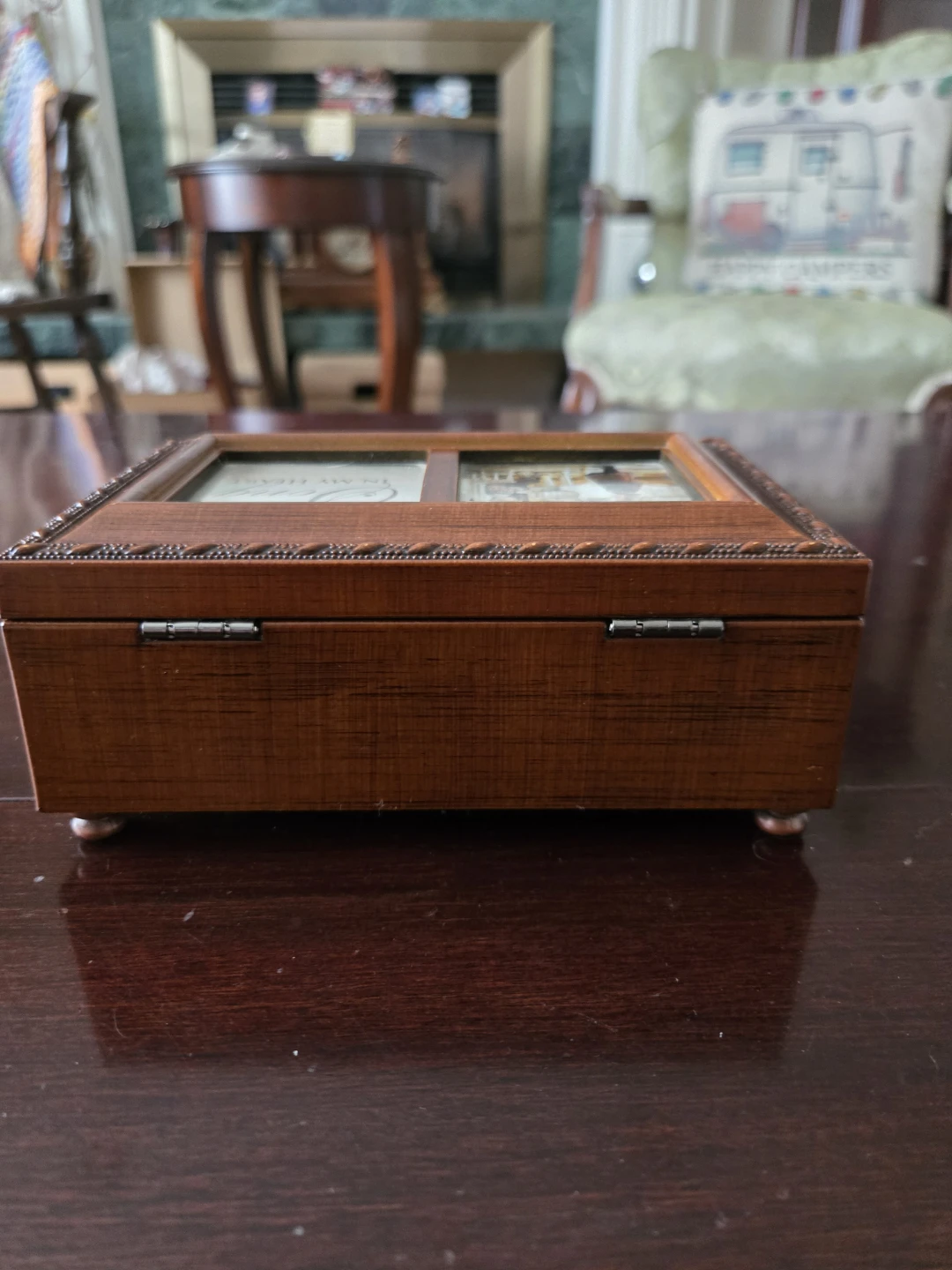 Wooden Music Box with Song In My Heart Inlay - photo 4