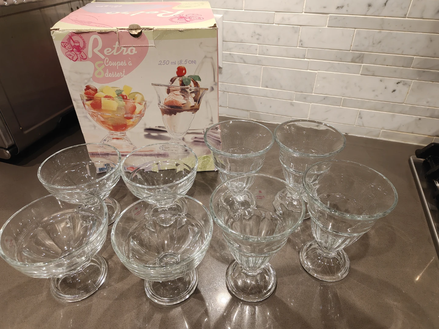 Pasabahce Retro Dessert Coupes (8 Pack)