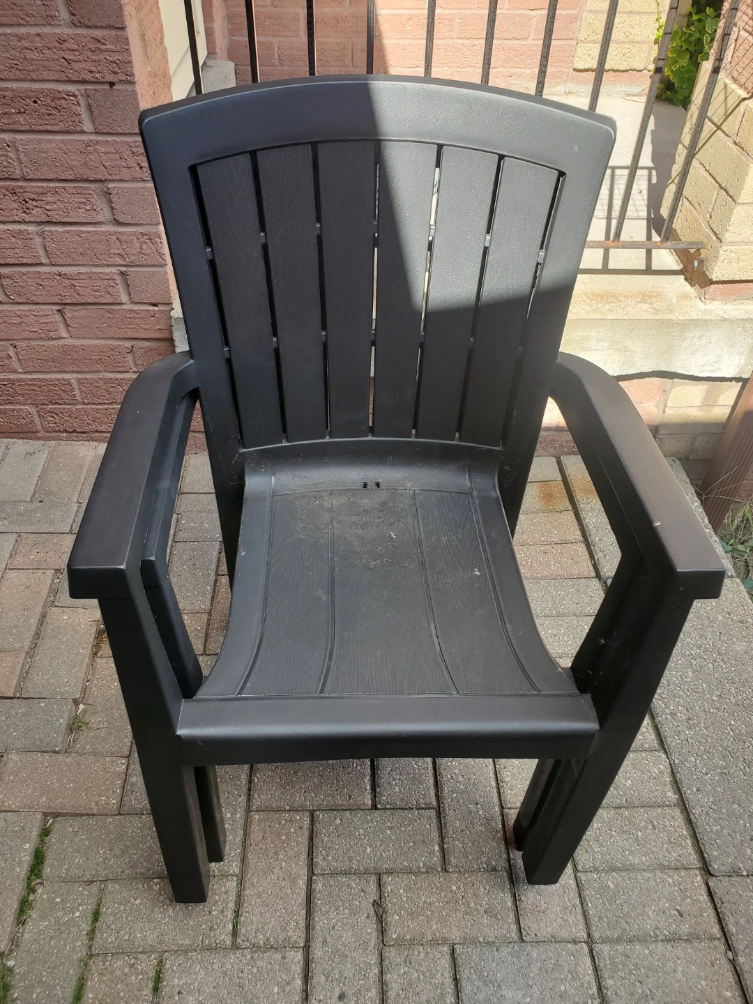 Set of 2 Black Outdoor Patio Chairs
