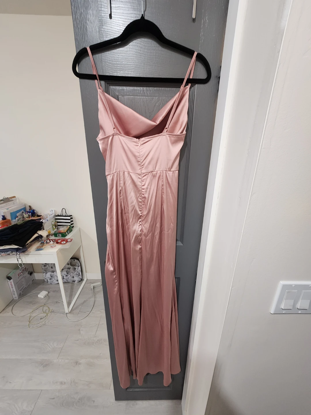 Pink Satin Maxi Dress - photo 4
