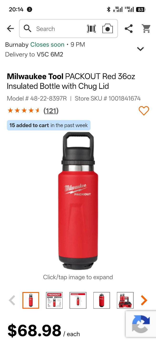 20% off Milwaukee Packout 36oz Insulated Bottle - photo 2