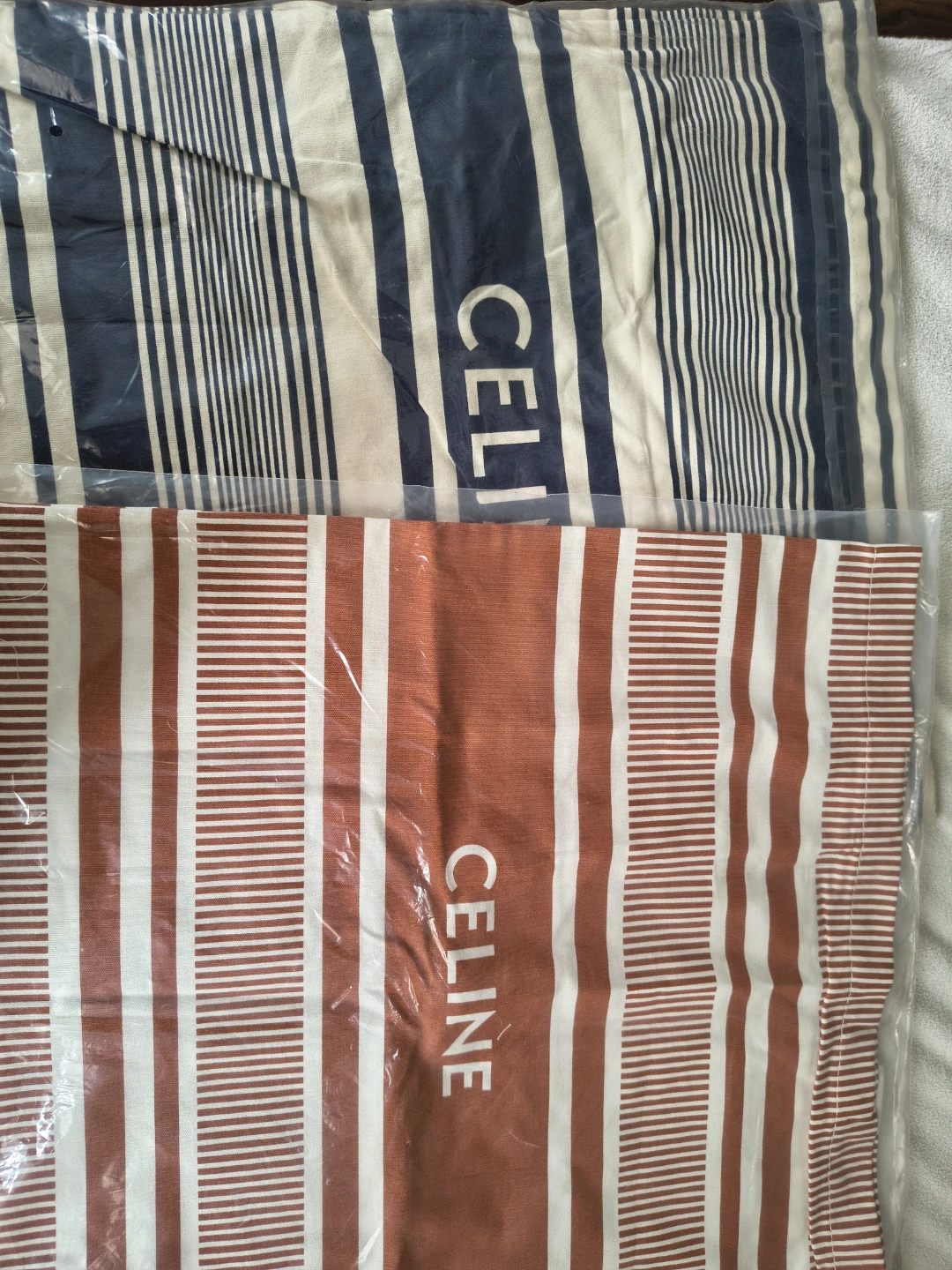 Set of 2 Celine Striped Tote Bags (GWP)