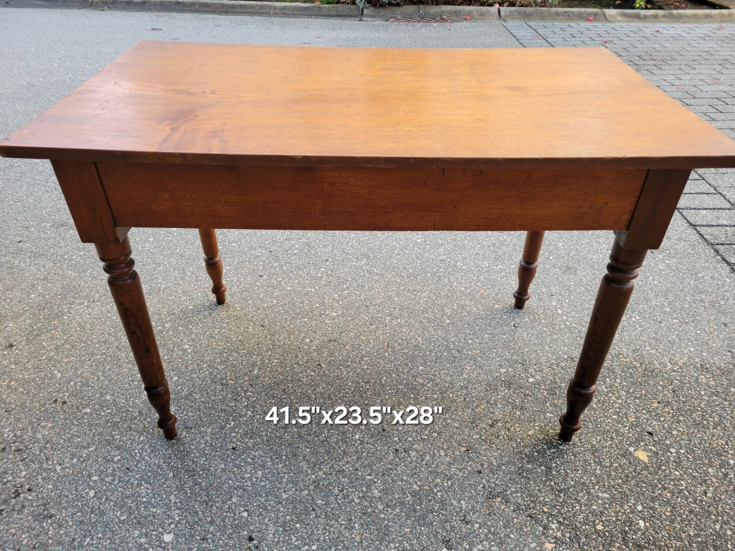 Vintage Solid Wood Accent Table / Desk with Turned Legs - photo 3