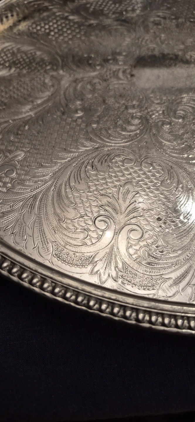 Silver plated serving tray - photo 3