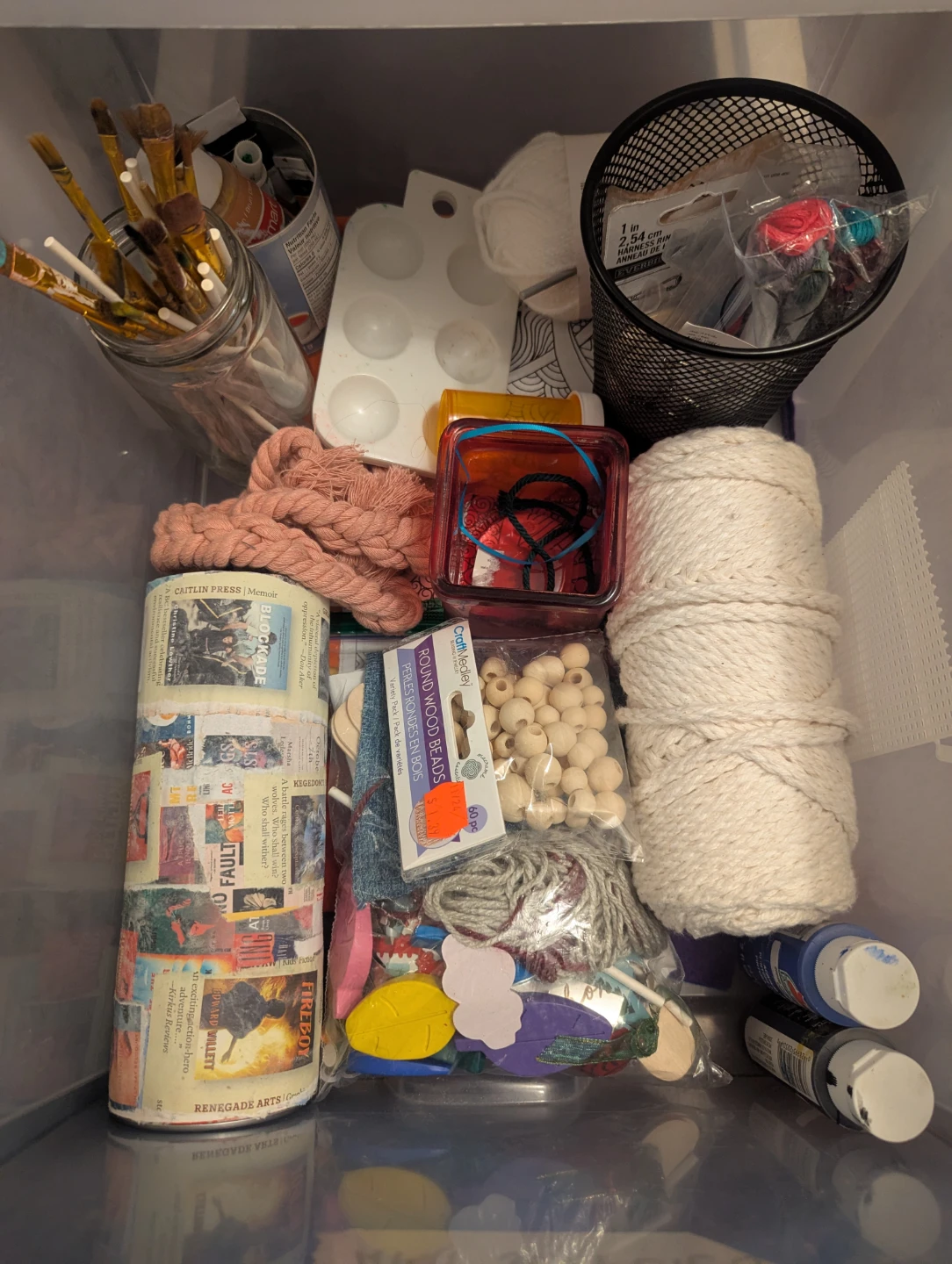 Plastic Drawer Organizer with Assorted Art Supplies - photo 3