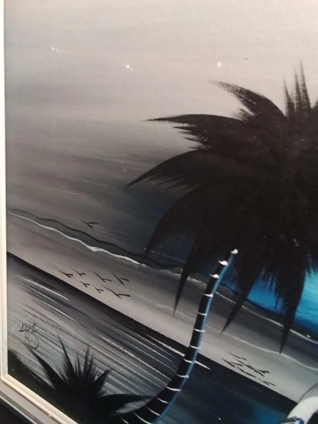 Tropical Moonlit Landscape Painting – Signed Luz RID - photo 4
