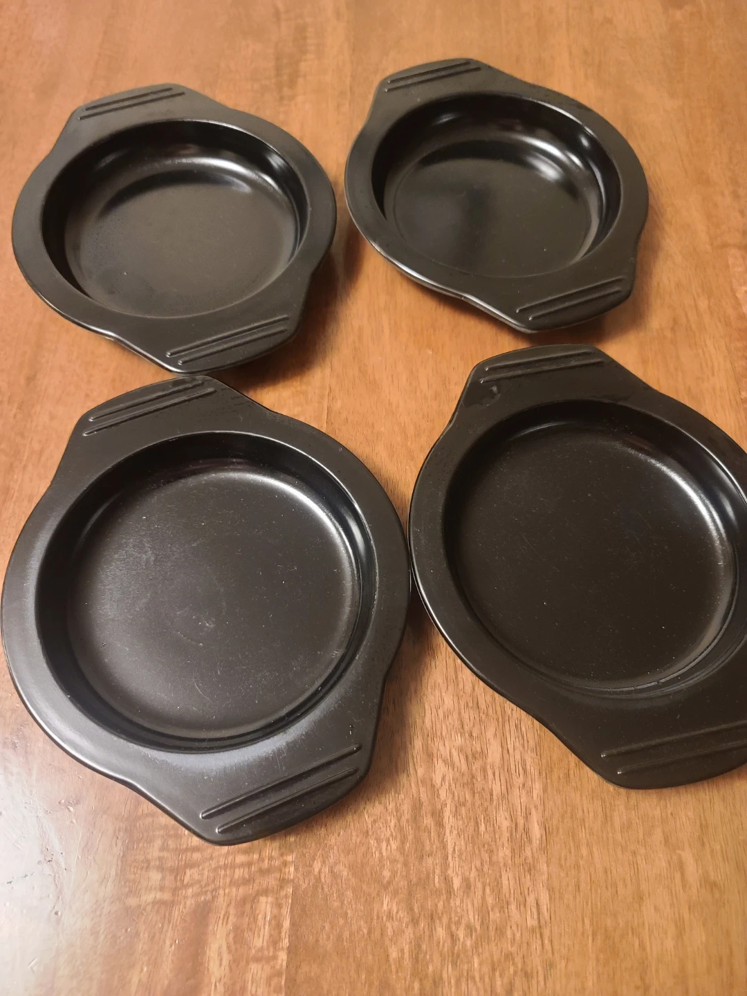 Set of 4 Black Ceramic Plates - photo 3