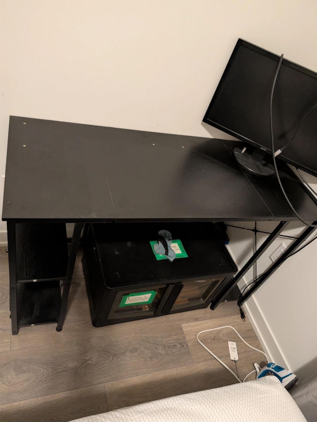 Black Computer Desk with Side Shelving - photo 3