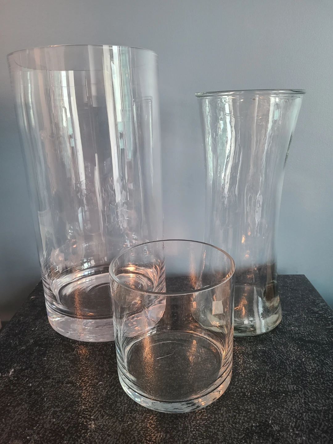Set of 3 Clear Glass Vases -$5 for all 3
