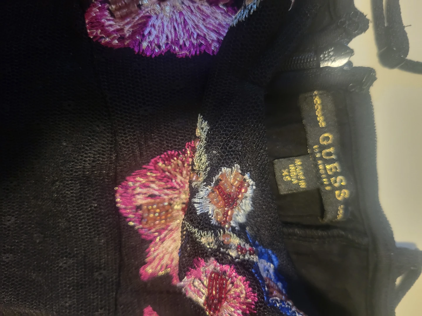 GUESS Floral Embroidered Black Dress - photo 2