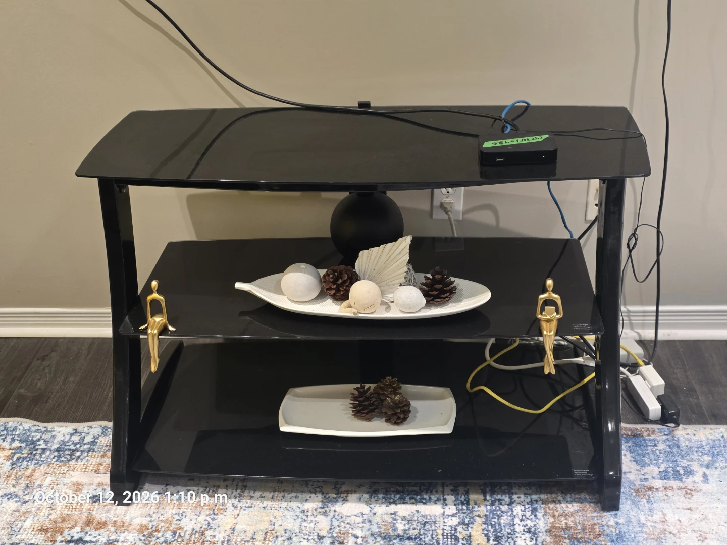 Black Glass TV Stand