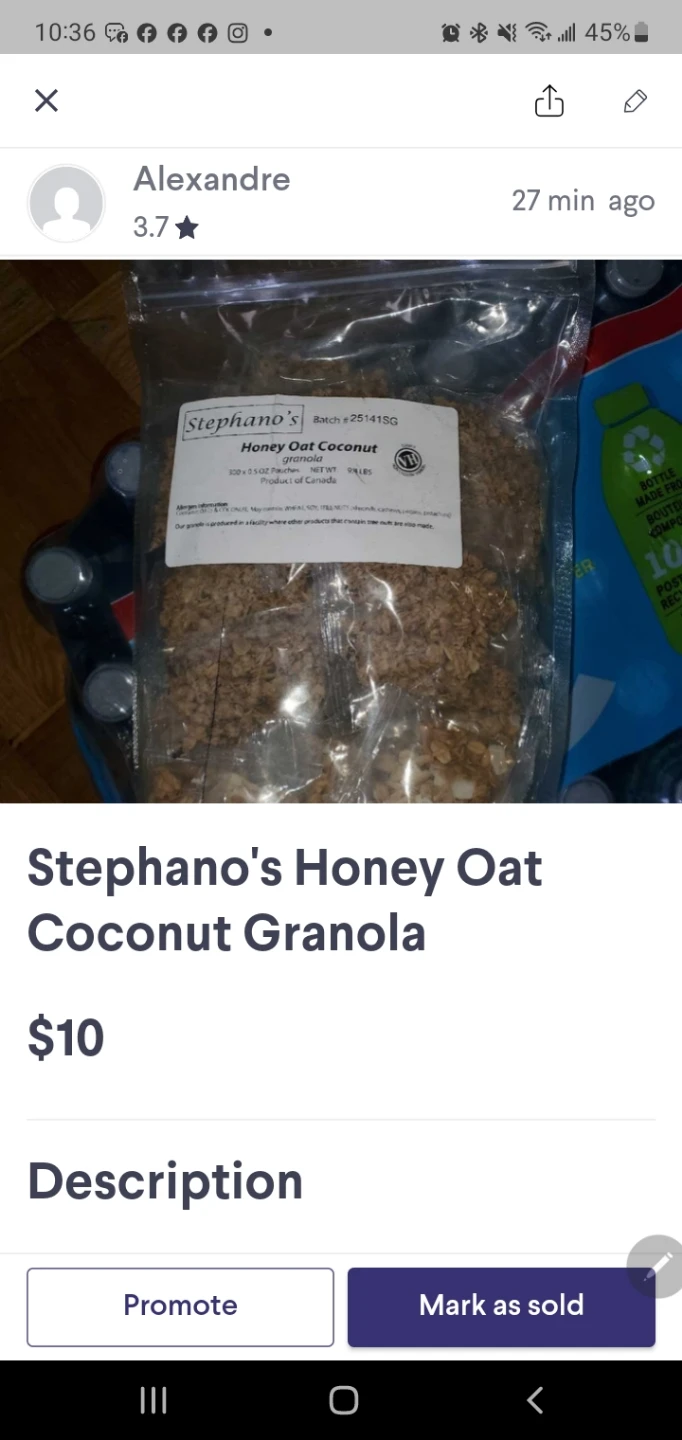 Stephano's Honey Oat Coconut Granola