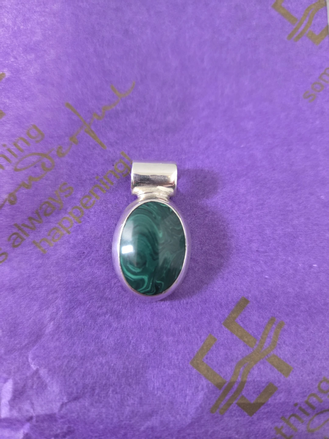 Sterling Silver Malachite Pendant