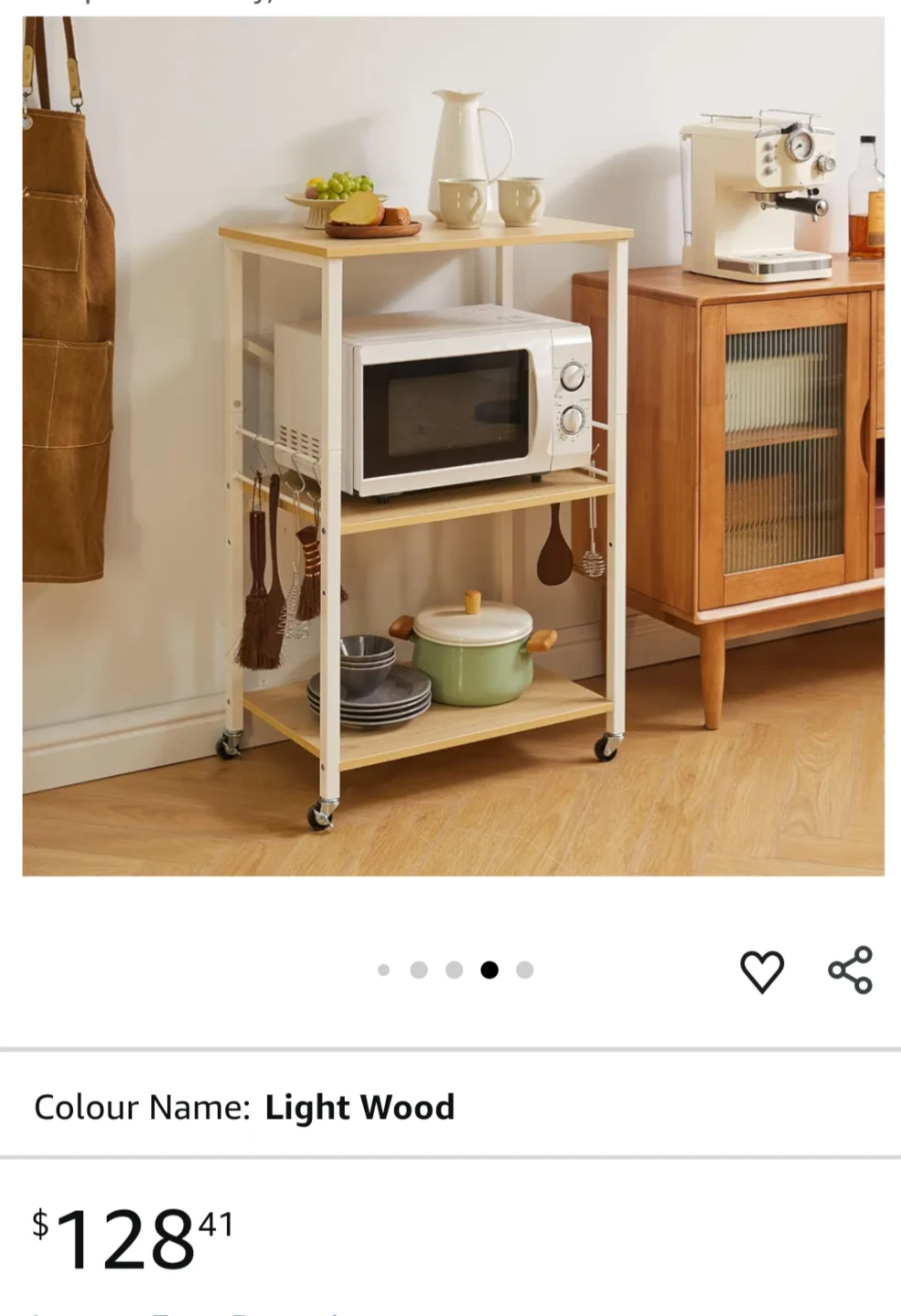Rolling Kitchen Cart with 3 Shelves - photo 4