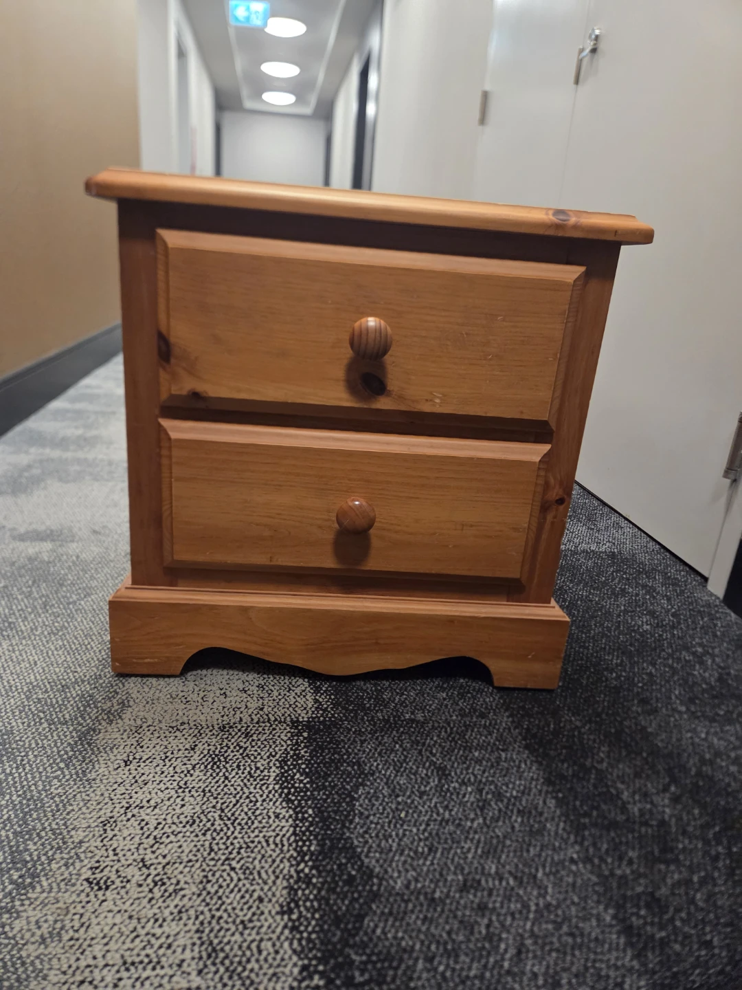 Wooden two-drawer nightstand - photo 3