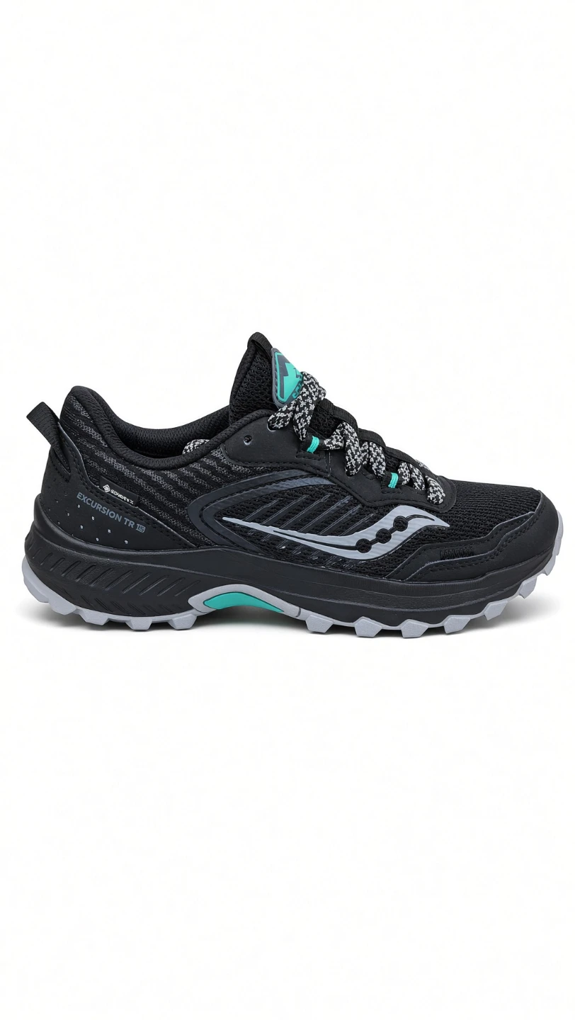 Saucony Excursion TR15 Trail Running Shoes (Black/Teal) 7w