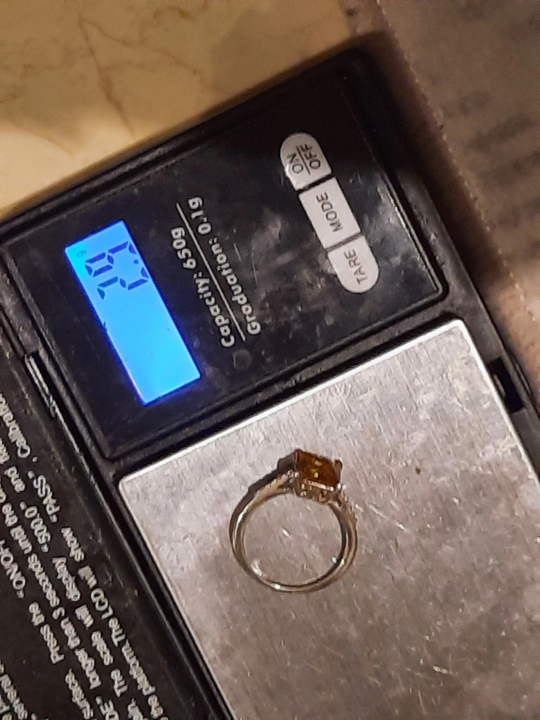 November birthstone Citrine emerald cut sterling silver ring - photo 5