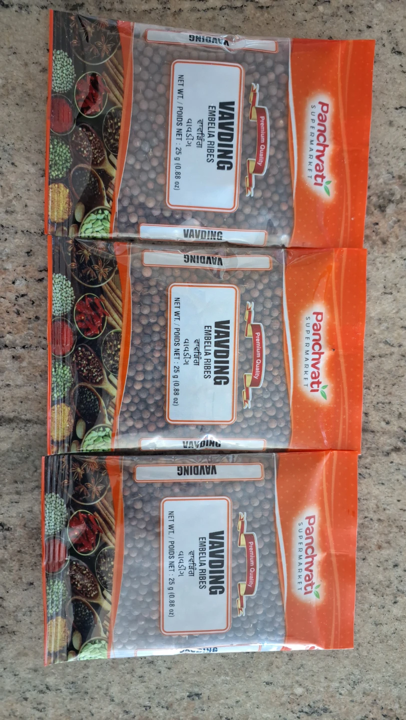 Three packs of Panchvati Vavding (Embelia Ribes)