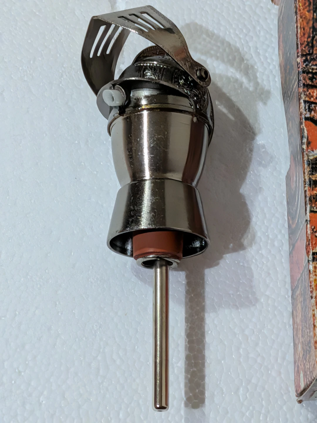 Vintage Metal Knights Helmet Bottle Stopper/Pourer - photo 3