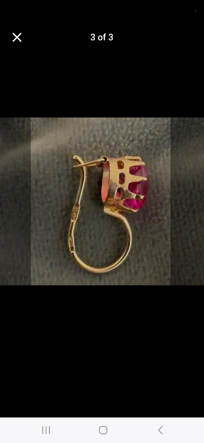Vintage USSR 583 Hallmarked 14K Gold Earrings - photo 4