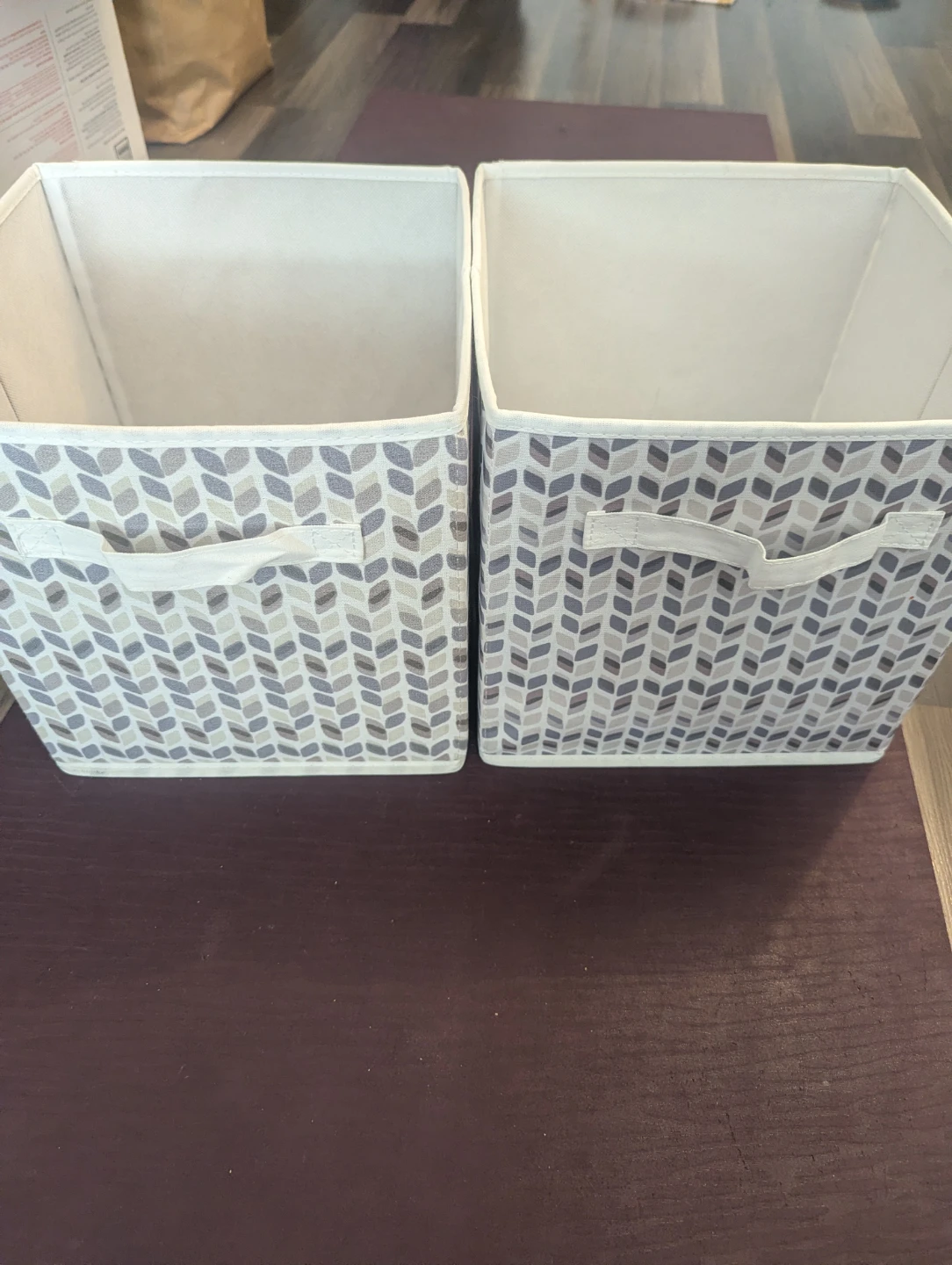 2 Collapsible Storage Bins with Geometric Print