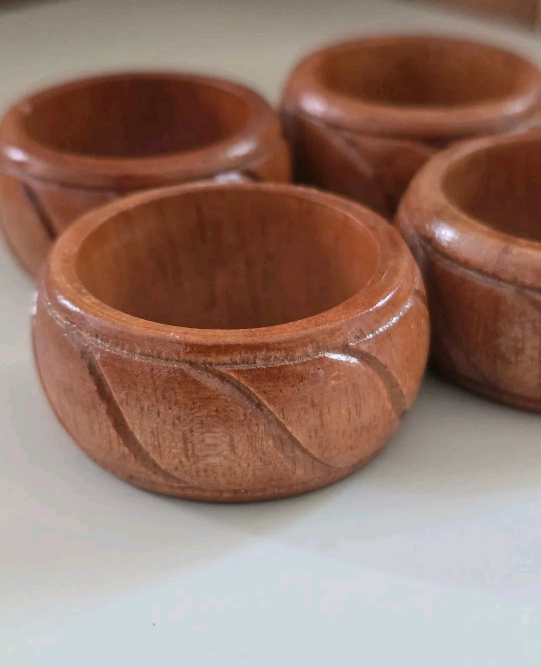 Set of 4 Wooden Napkin Rings