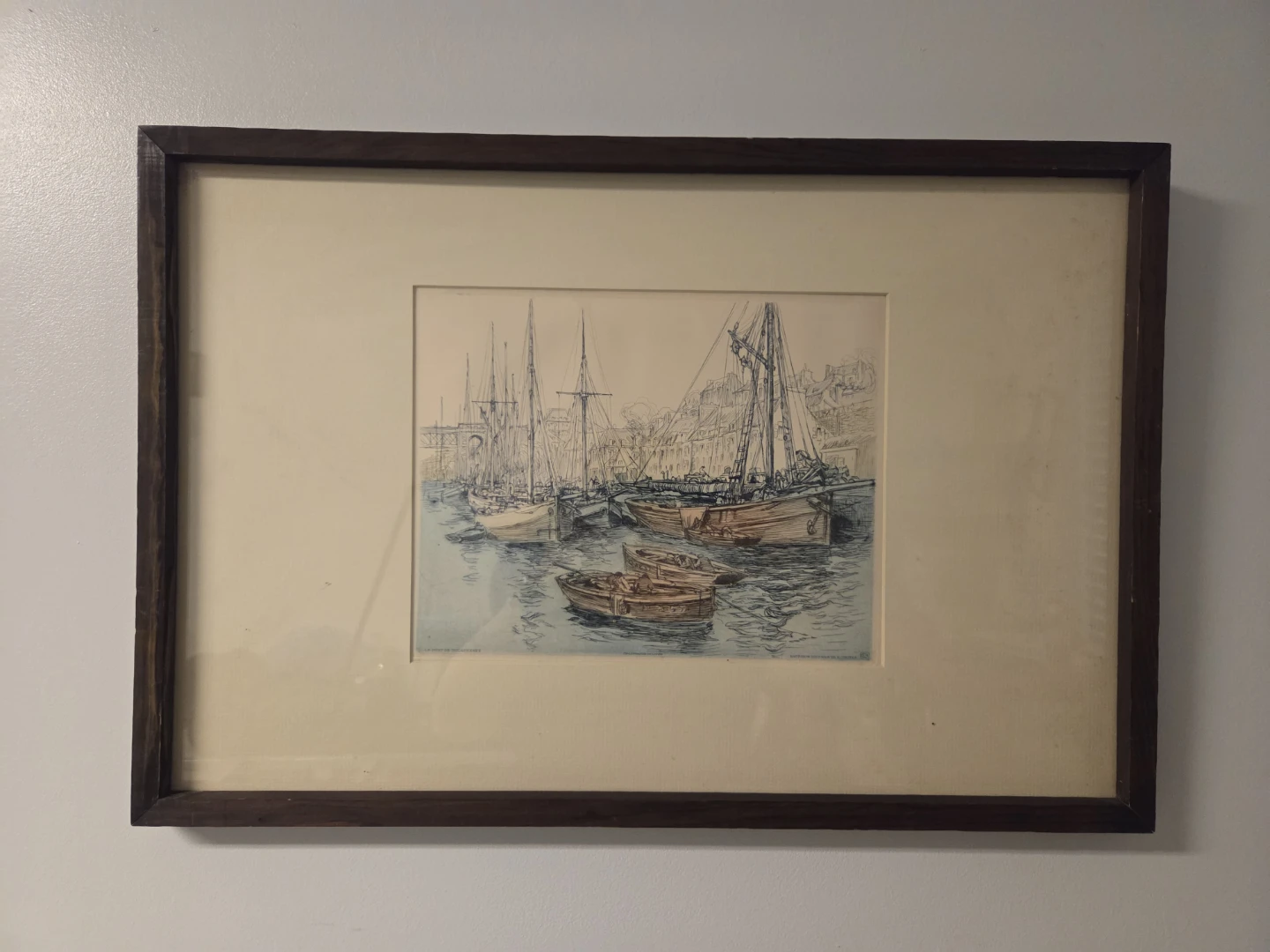 H. Cheffer Etching - Le Port de Douarnenez