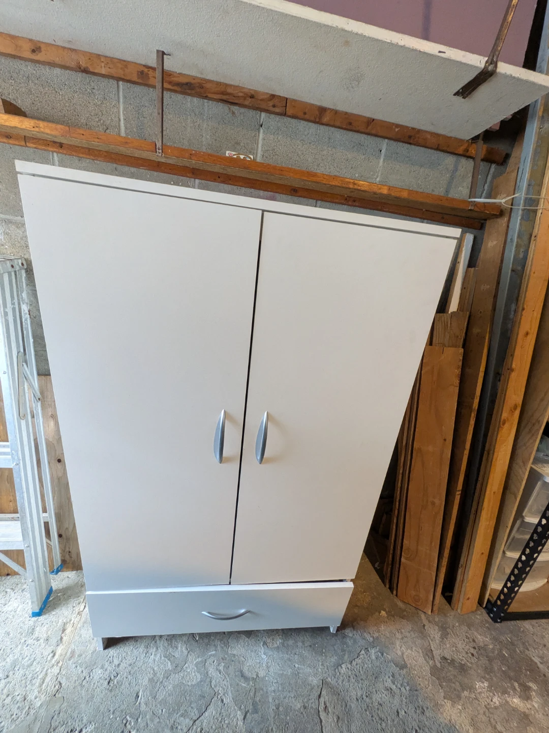 Heavy White Storage Cabinet with drawer - photo 2