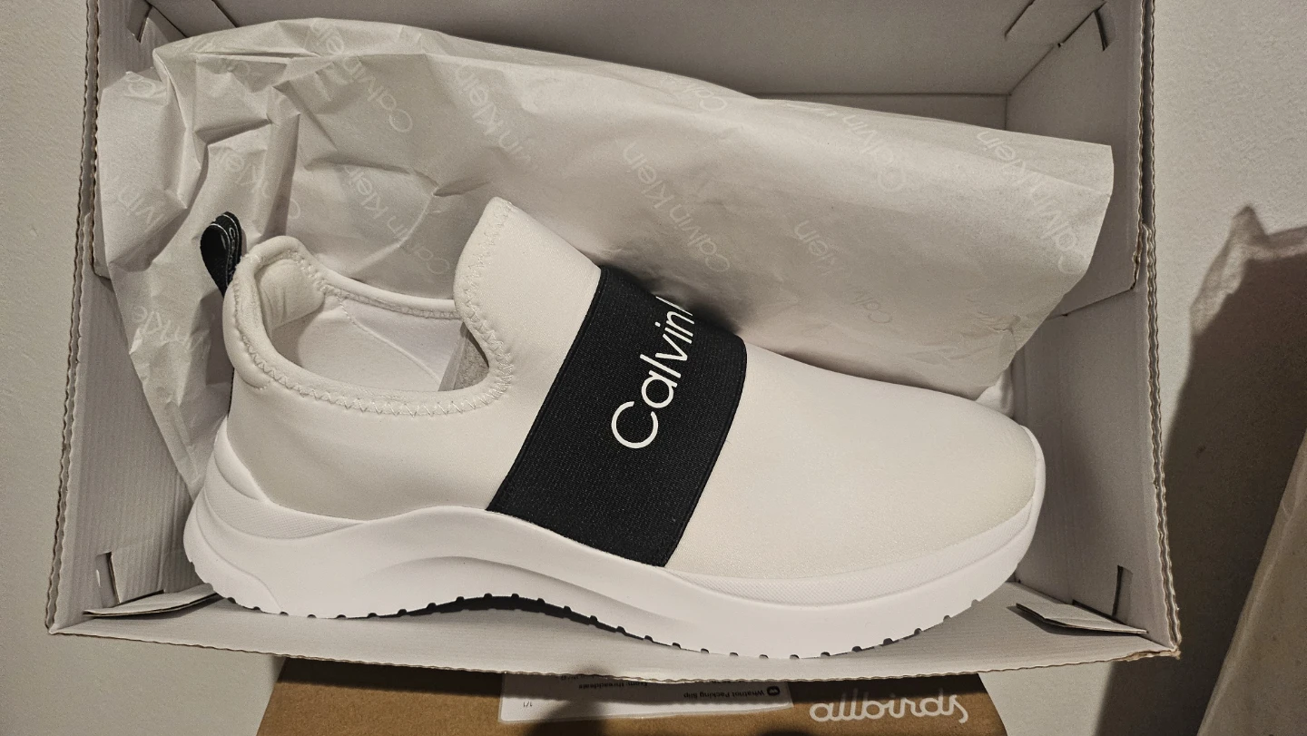 Calvin Klein White Slip-On Sneakers