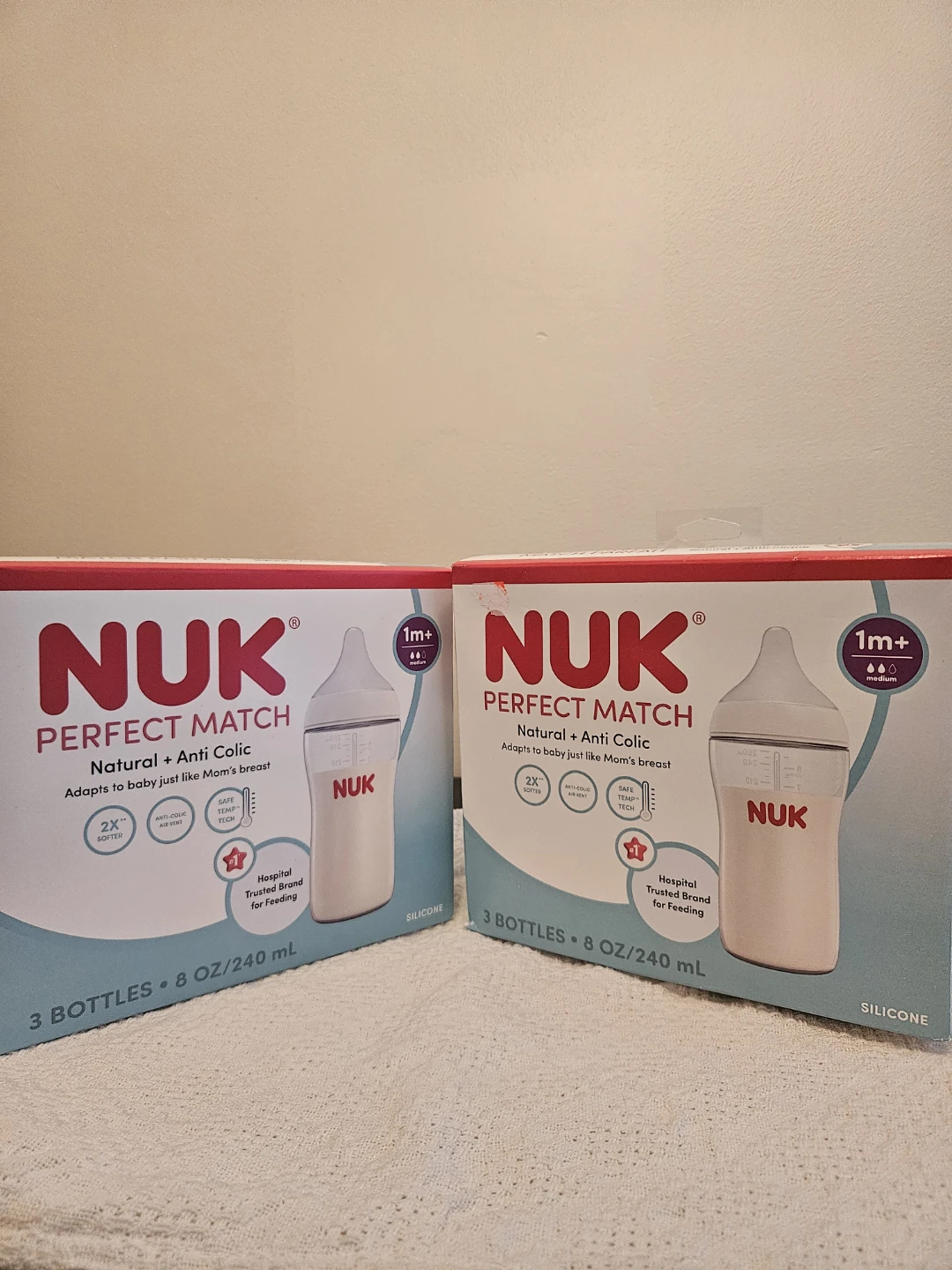 2 NUK Perfect Match Bottles 240ml 3-Pack