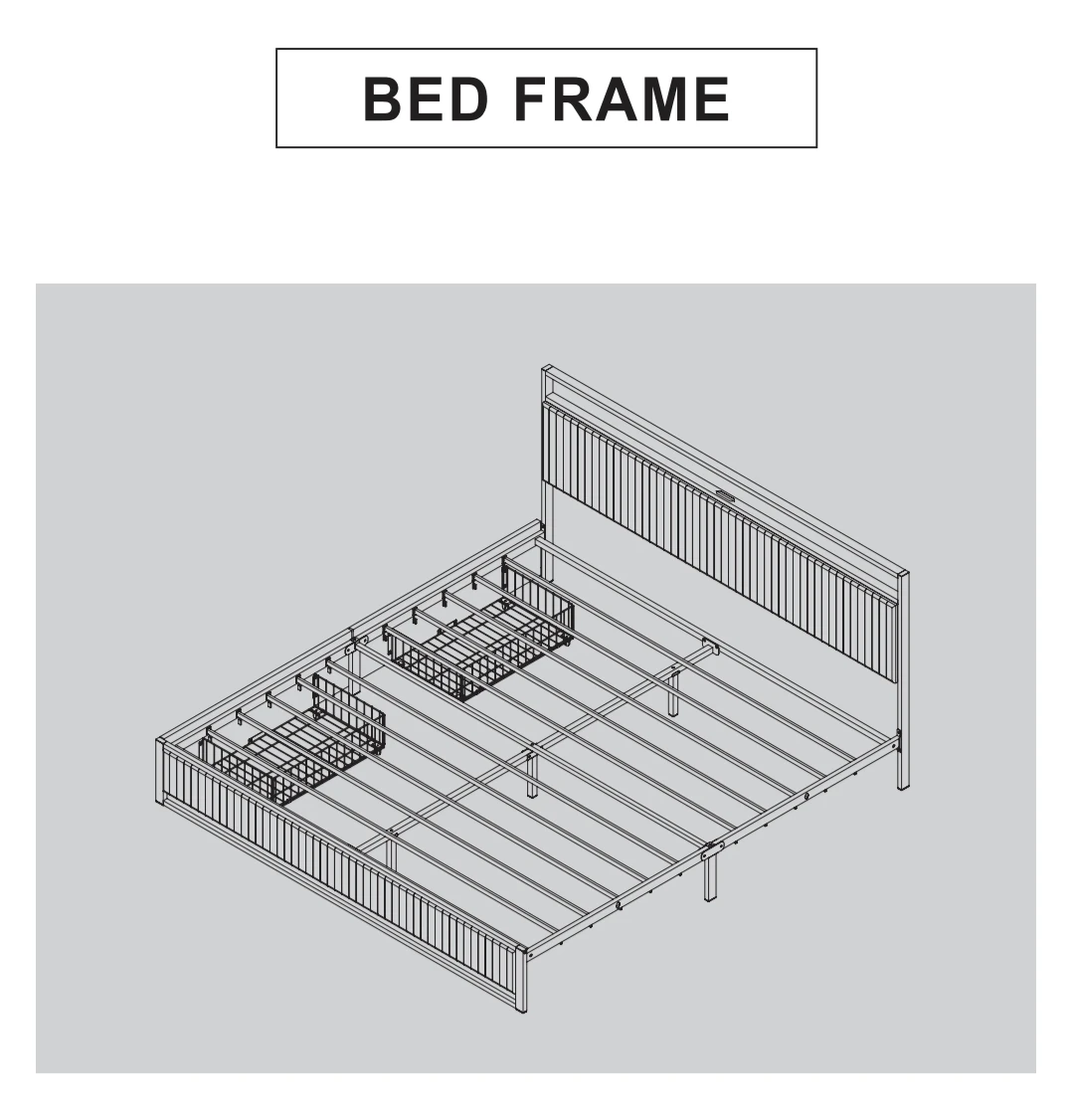Full Size bed frame +Bunkie Board, used only 1 month - photo 2