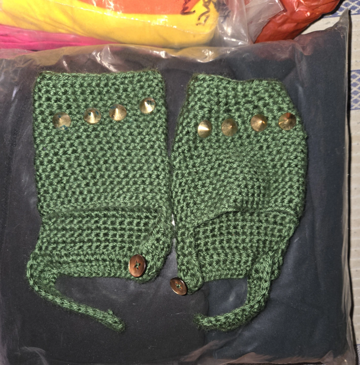 Handmade Punk Studded Knit Gloves