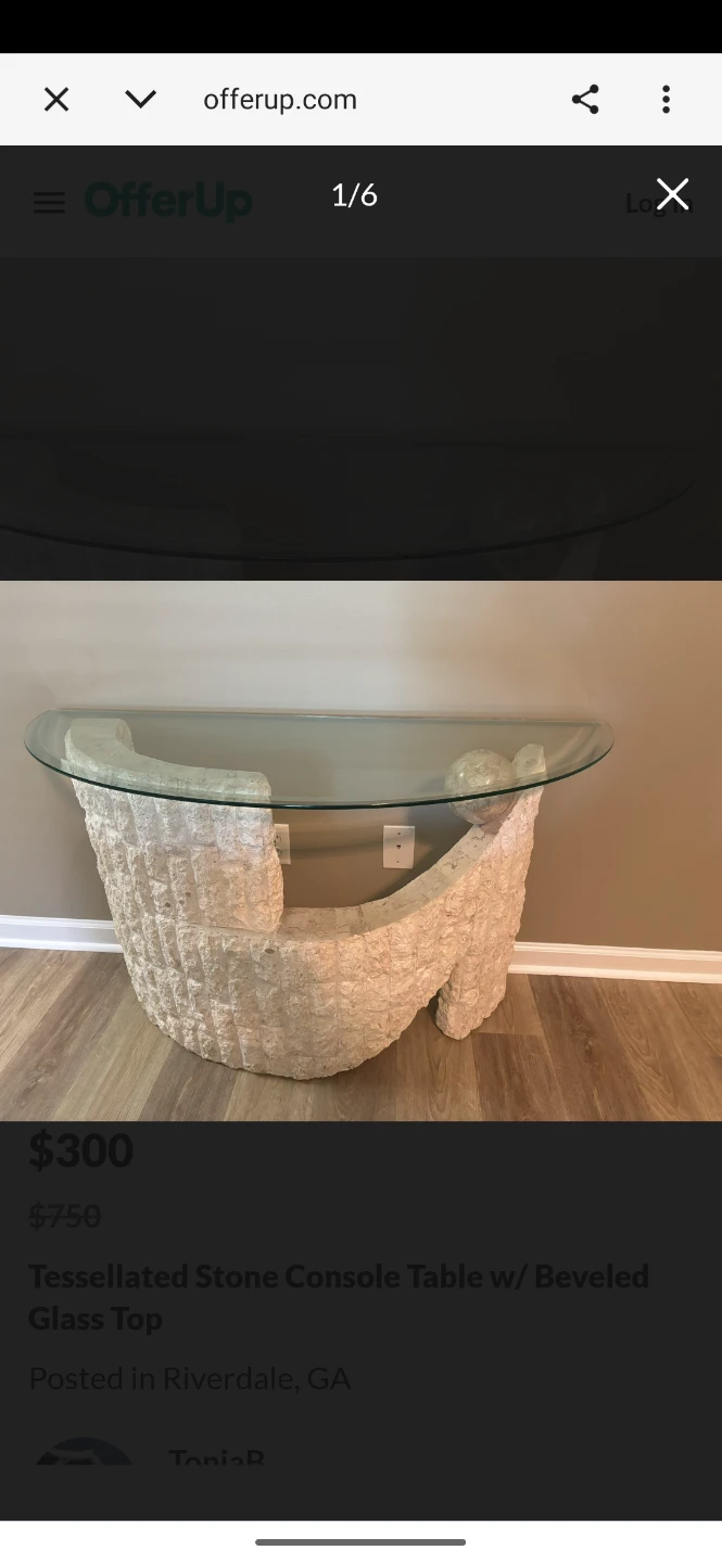 Tessellated Stone Console Table - photo 3
