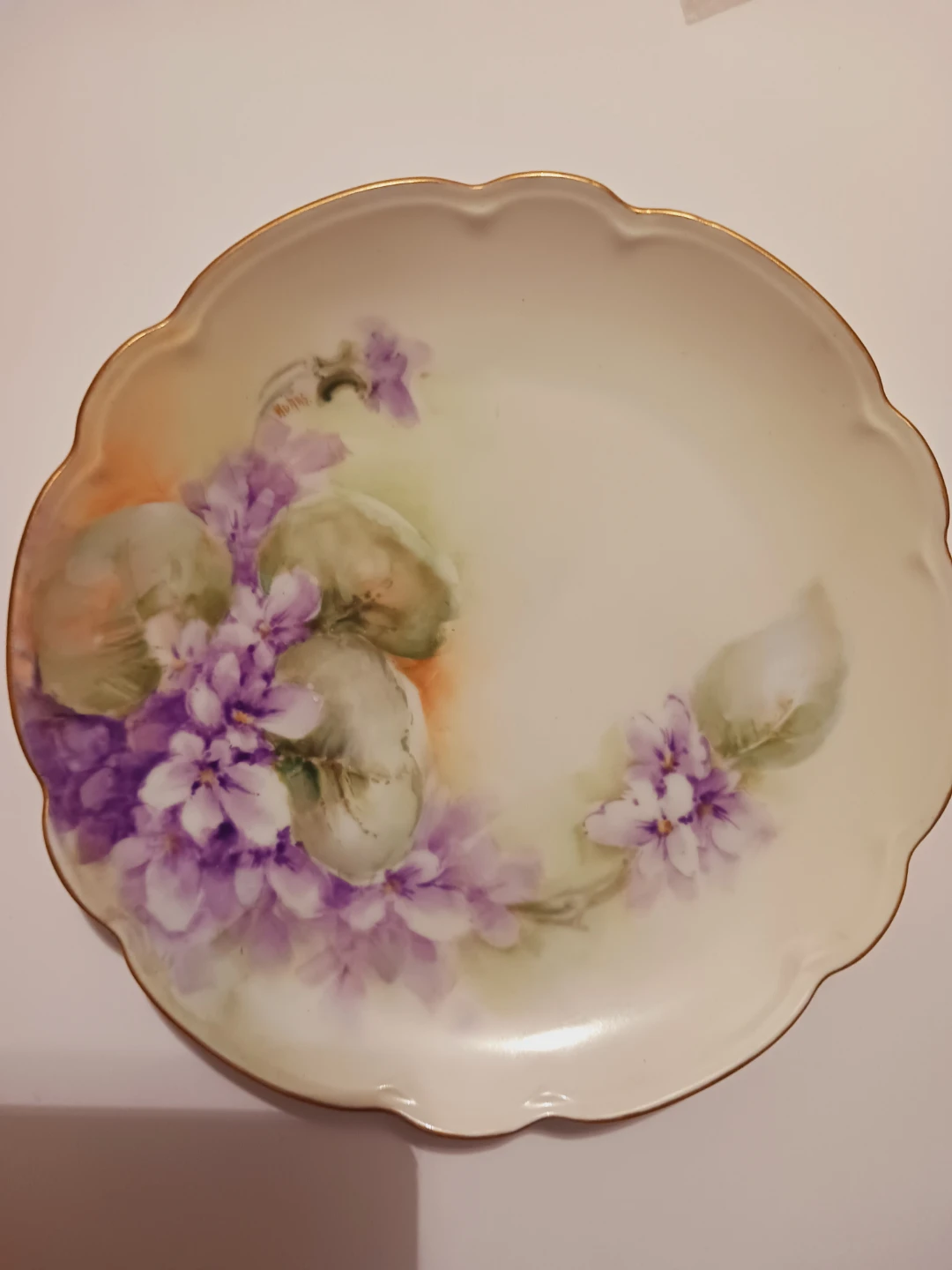 Lois Bavaria Porcelain Plate with Violet Motif