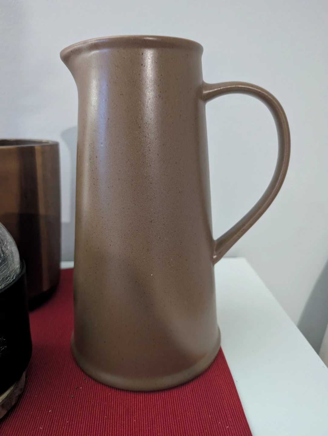 Brown Stoneware Pitcher