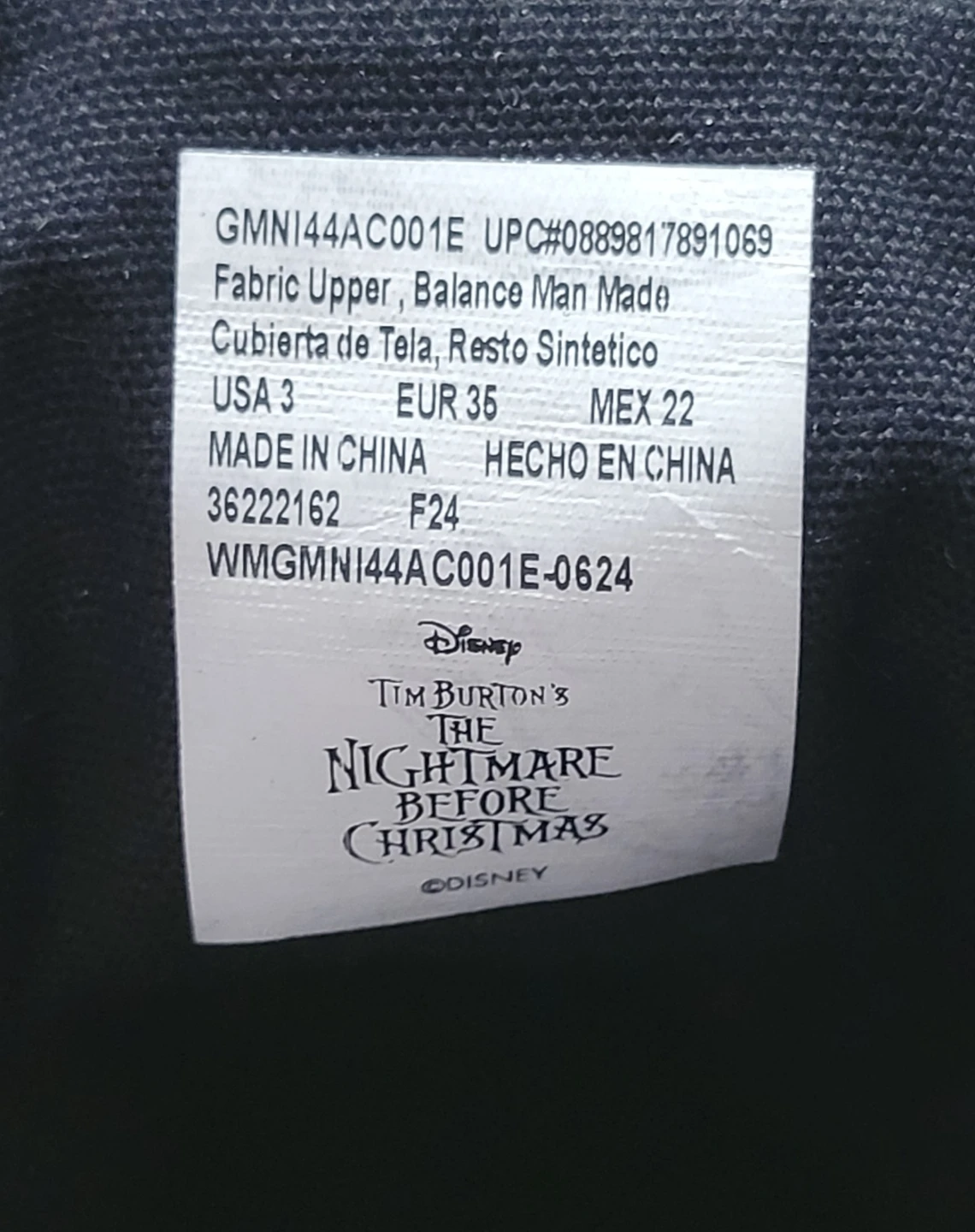 Disney Nightmare Before Christmas High-Top Sneakers Size 3 - photo 3