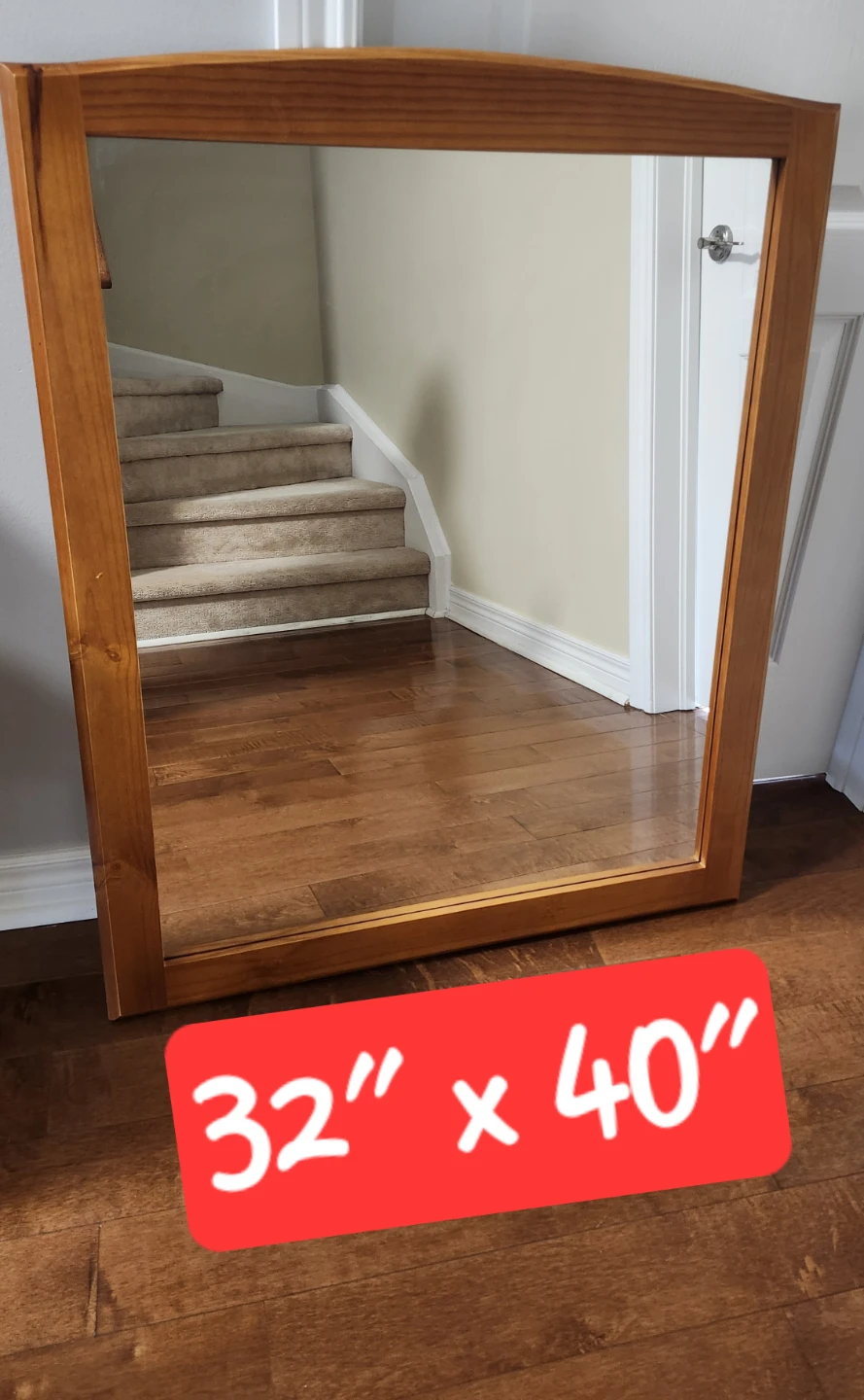 Large Wood Framed Mirror