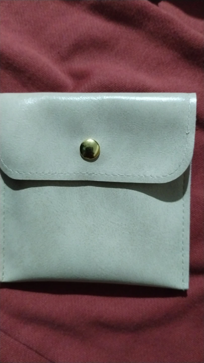 Small White Faux Leather Pouch