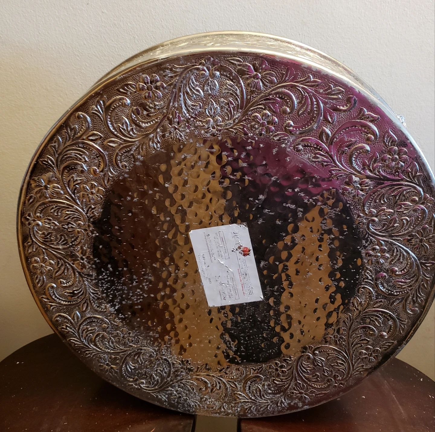 Large Round Decorative Metal Tray - photo 4